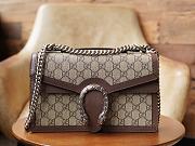 Gucci Dionysus GG top handle bag Brown leather trims Size 28x18x9 cm - 1