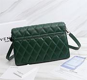   Givenchy GV3 Convertible Shoulder Bag Quilted Leather Green size 29x8x18 cm - 3