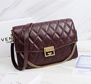 Givenchy GV3 Convertible Shoulder Bag Quilted Leather Plum size 29x8x18 cm - 1