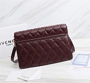 Givenchy GV3 Convertible Shoulder Bag Quilted Leather Plum size 29x8x18 cm - 4