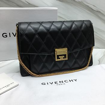 Givenchy GV3 Convertible Shoulder Bag Quilted Leather Black size 29x8x18 cm