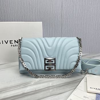 Givenchy Small 4G Soft Bag In Quilted Leather With Chain Blue 25x14x7cm