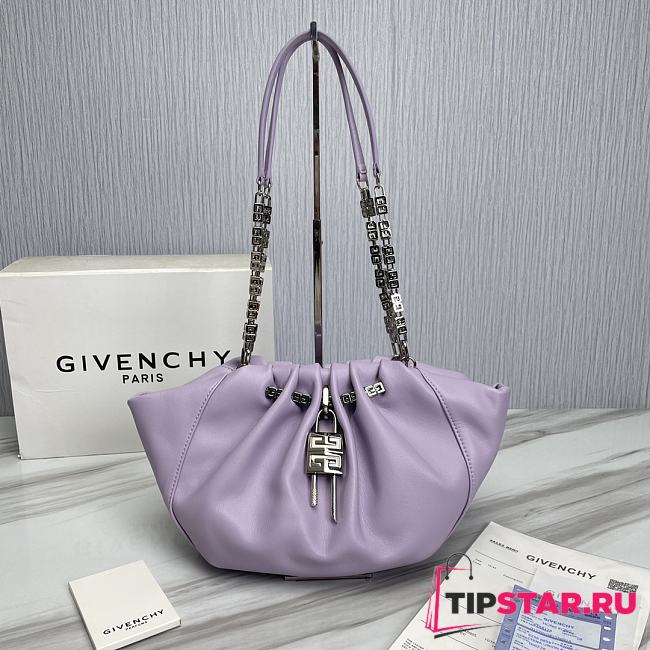 GIVENCHY Kenny Small leather shoulder bag Puple Size 32x22x17 cm - 1