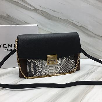 Givenchy Black Gv3 Small Python Shoulder Bag Size 29x8x18 cm
