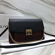 Givenchy Black&Brown Gv3 Small Python Shoulder Bag Size 29x8x18 cm - 1