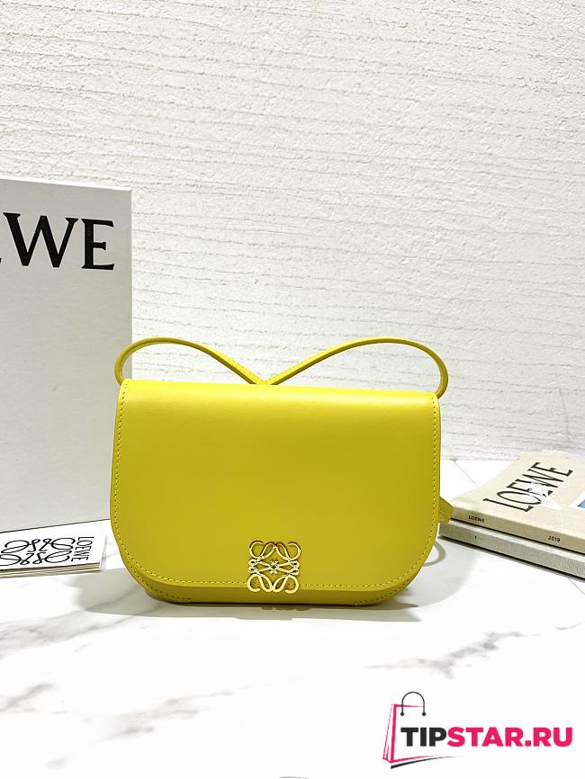 LOEWE Goya bag in silk calfskin Yellow Size 18.5x3x12.5 cm - 1