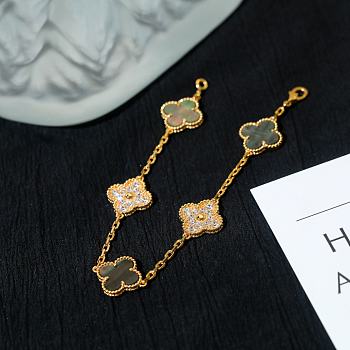 Van Cleef & Arpels Letter Wood Rose Gold Limited Edition Alhambra Bracelet