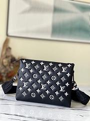 Louis Vuitton Black and White Monogram Embossed Puffy Lambskin Coussin PM Black Hardware Size 26 x 20 x 12 cm - 2