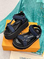 LV POOL PILLOW FLAT COMFORT SANDAL DENIM - 6