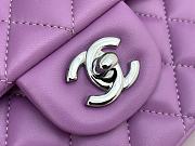 Chanel Purple Quilted Lambskin Classic Single Flap Bag Silver Hardware Size 25x15x6 cm - 6