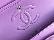 Chanel Purple Quilted Lambskin Classic Single Flap Bag Silver Hardware Size 25x15x6 cm - 5