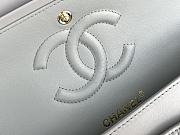 Chanel Pale Gray Quilted Lambskin Classic Single Flap Bag Silver Hardware Size 25x15x6 cm - 6