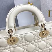Dior Medium Lady D-Joy Bag Latte Cannage Lambskin Size 26 x 13.5 x 5 cm - 3