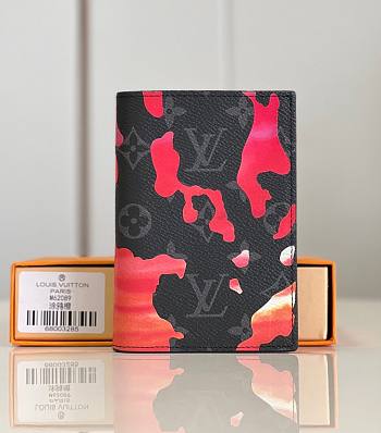 Louis Vuitton Men Brazza Wallet Monogram Eclipse canvas red and purple sunrise Size 10x14x2.5 cm