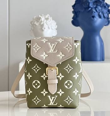 Louis Vuitton Tiny Backpack Spring in the City Monogram Empreinte Leather Green Size 13x19x8cm