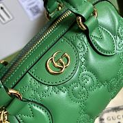 GUCCI  Small Matelassé Leather GG Top-Handle Bag Green Size 19×13×11cm - 6