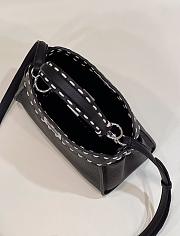 Fendi Black small peekaboo solid shopper handbag three-pieces-set jacquard strap plus coin pouch charm Size 23x7x18 cm - 6