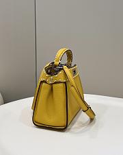 Fendi Yellow small peekaboo solid shopper handbag three-pieces-set jacquard strap plus coin pouch charm Size 23x7x18 cm - 5