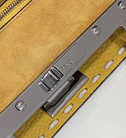 Fendi Yellow small peekaboo solid shopper handbag three-pieces-set jacquard strap plus coin pouch charm Size 23x7x18 cm - 3