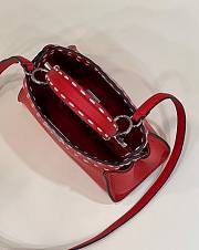 Fendi Red small peekaboo solid shopper handbag three-pieces-set jacquard strap plus coin pouch charm Size 23x7x18 cm - 5
