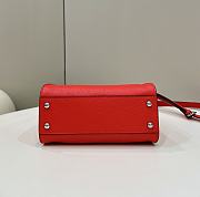 Fendi Red small peekaboo solid shopper handbag three-pieces-set jacquard strap plus coin pouch charm Size 23x7x18 cm - 3