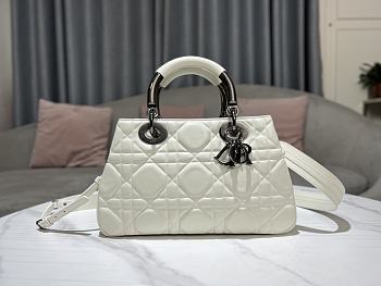 Dior Lady 95.22 Bag Hanbag Release White Size 30x18x12 cm