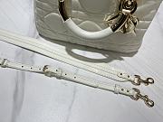Dior Lady 95.22 Bag Hanbag Release White_Gold hardware Size 24x18x10 cm - 4