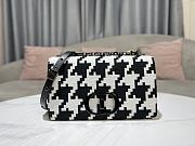 SMALL DIOR CARO BAG Black and White Macro Houndstooth Fabric Size 25 x 15 x 8 cm - 1