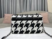 SMALL DIOR CARO BAG Black and White Macro Houndstooth Fabric Size 25 x 15 x 8 cm - 6
