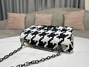 SMALL DIOR CARO BAG Black and White Macro Houndstooth Fabric Size 25 x 15 x 8 cm - 5