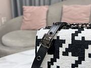 SMALL DIOR CARO BAG Black and White Macro Houndstooth Fabric Size 25 x 15 x 8 cm - 4