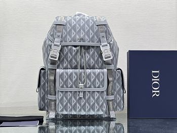 DIOR HIT THE ROAD BACKPACK Dior Gray CD Diamond Canvas Size 51x43x20 cm
