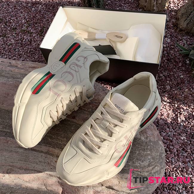 Gucci Women Off White Vintage Logo Rhyton Sneakers  - 1