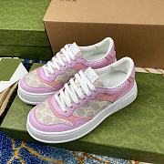 Gucci Women's GG Supreme Canvas & Leather Pink Sneaker - 4