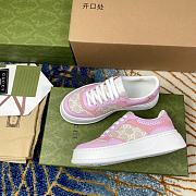 Gucci Women's GG Supreme Canvas & Leather Pink Sneaker - 5