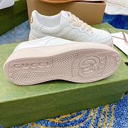Gucci Women's GG embossed sneaker White with smooth leather  - 3