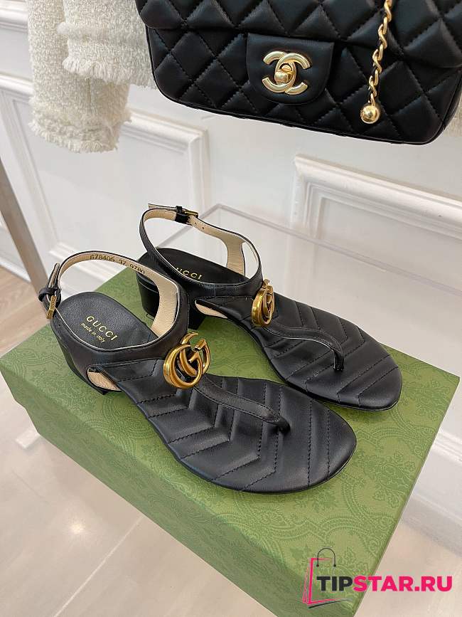 Gucci Women's Double G sandal Balck - 1