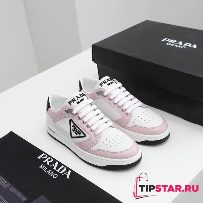 Prada District perforated leather sneakers Pink  - 1