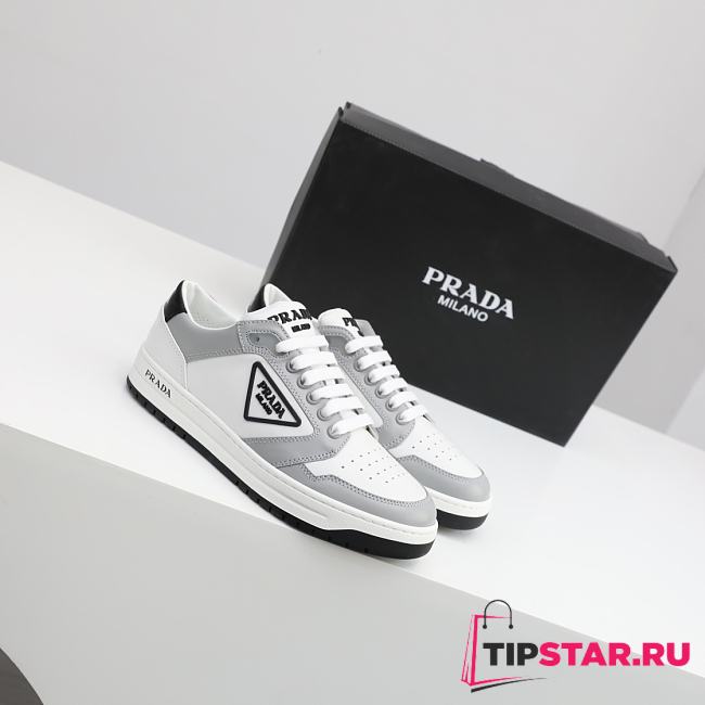 Prada District perforated leather sneakers Gray - 1