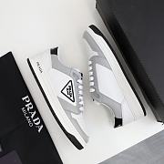 Prada District perforated leather sneakers Gray - 2