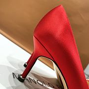 Manolo Blahnik Hangisi Red Satin Jewel Buckle Pumps - 4