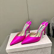 JIMMY CHOO Pink Bing 65 Plexi Mules with Crystal Strap - 1