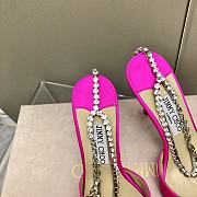 JIMMY CHOO Pink Bing 65 Plexi Mules with Crystal Strap - 5