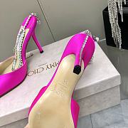 JIMMY CHOO Pink Bing 65 Plexi Mules with Crystal Strap - 2