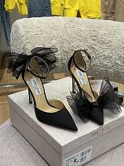 JIMMY CHOO Averly 100 bow-trimmed pumps Black - 4