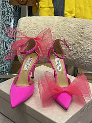 JIMMY CHOO Averly 100 bow-trimmed pumps Pink - 4