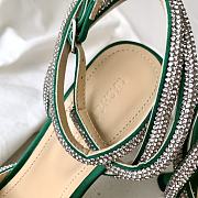 MACH & MACH 110 Green Crystal-Embellished Satin Pumps - 2