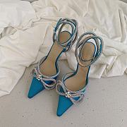 MACH & MACH 110 Blue Crystal-Embellished Satin Pumps - 4