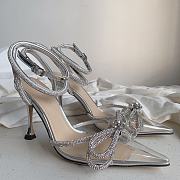 MACH & MACH 110 Sliver Crystal-Embellished Satin Pumps - 1