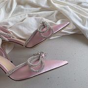 MACH & MACH 110 Pink Crystal-Embellished Satin Pumps - 6